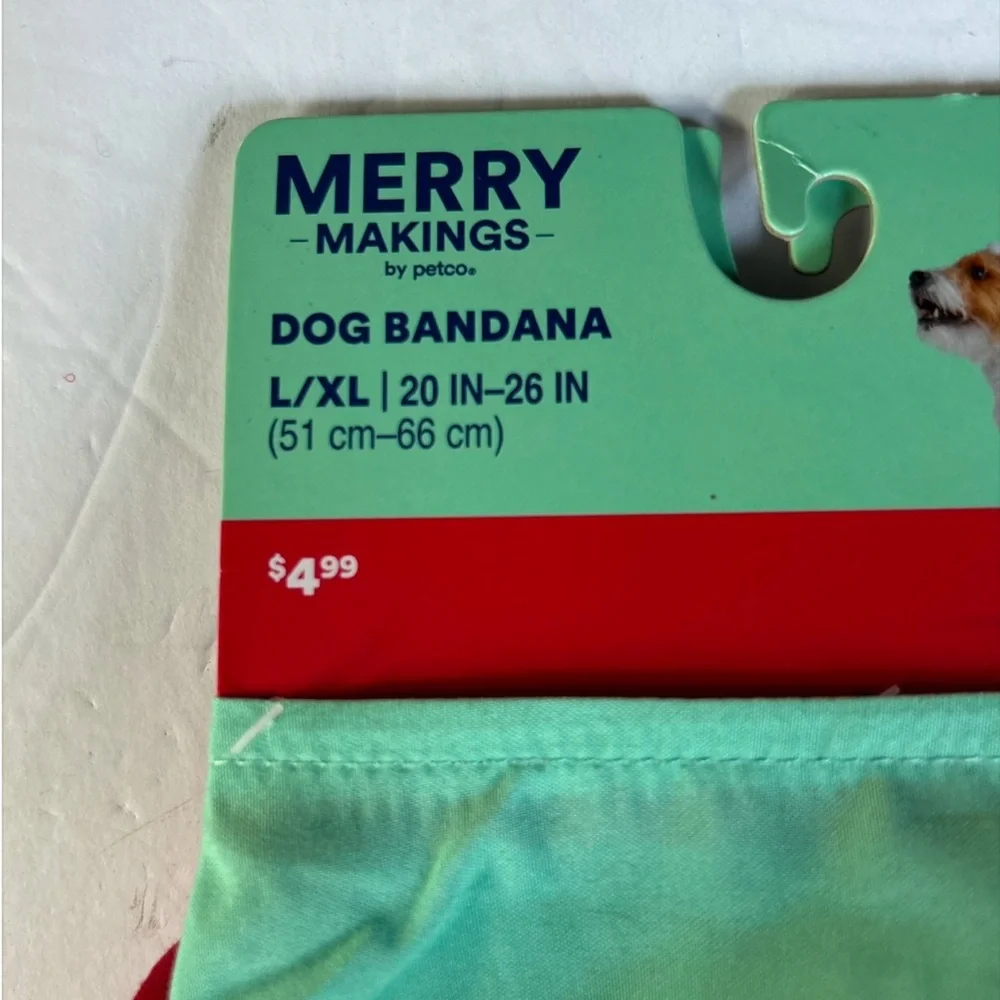 2 Christmas dog bandanas naughty nice gift L/XL